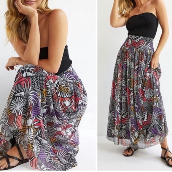 NWT FARM Rio for Anthropologie Tropical Maxi Skirt - Picture 1 of 4